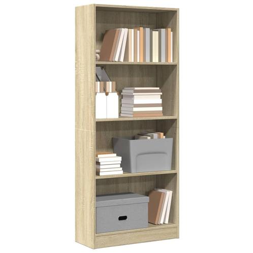 vidaXL Boekenkast 60x24x143 cm bewerkt hout sonoma, Huis en Inrichting, Kasten | Boekenkasten, Nieuw, Overige houtsoorten, Verzenden