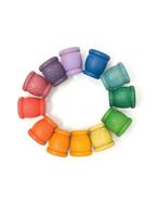 Grapat - 12 Houten Bakjes mates regenboog - Grapat, Nieuw