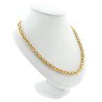 Gouden vierkante koningsschakel ketting; 62 cm | Midas, Sieraden, Tassen en Uiterlijk, Ophalen of Verzenden, Gebruikt, Overige kleuren