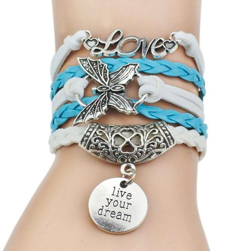 Fako Bijoux® - Multi Armband - Love Vlinder Munt -, Sieraden, Tassen en Uiterlijk, Armbanden, Verzenden