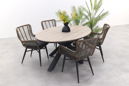 VDG Jasmine Natural / GI Edison 180 x 115 cm. tafel - ovale, Tuin en Terras, Tuinsets en Loungesets, Tuinset, Nieuw, Wicker, Verzenden