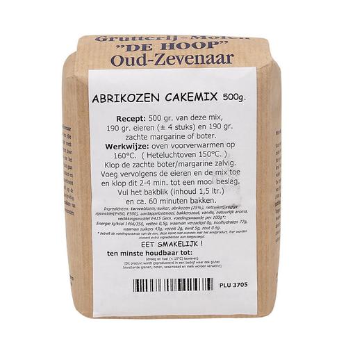 Molen de Hoop Abrikozen cakemix 500gr, Hobby en Vrije tijd, Taarten en Cupcakes maken, Nieuw, Verzenden