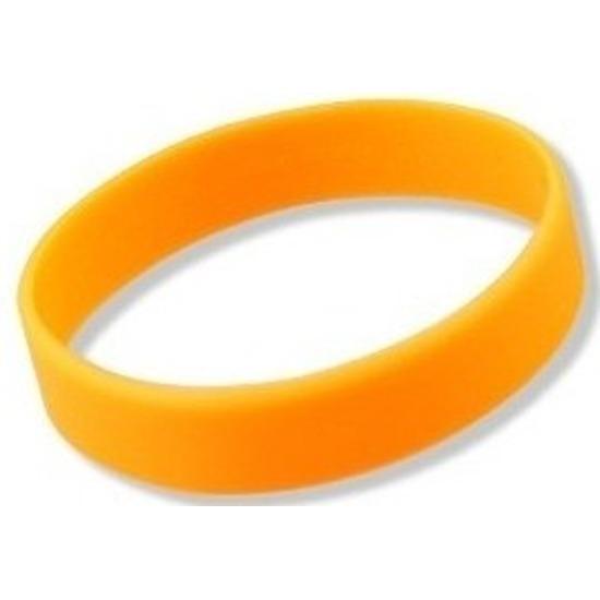 Siliconen armbandje neon oranje - Polsbandjes, Hobby en Vrije tijd, Feestartikelen, Ophalen of Verzenden