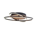 Plafondlamp zwart met walnoot hout incl. LED 3-staps dimbaar, Nieuw, Kunststof, Modern