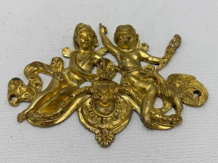 Decoratief ornament - Frankrijk - Bronzen plaquette met, Antiek en Kunst, Kunst | Niet-Westerse kunst