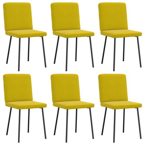 vidaXL Eetkamerstoelen 6 st fluweel geel, Huis en Inrichting, Stoelen, Nieuw, Verzenden