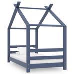 vidaXL Kinderbedframe massief grenenhout grijs 70x140 cm, Verzenden, Nieuw