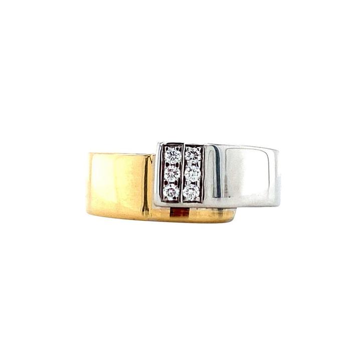 Gouden ring met diamant van Le chic 18 karaat, Sieraden, Tassen en Uiterlijk, Ringen, Wit, Zo goed als nieuw, Goud, Verzenden