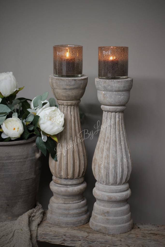 DUTZ cilinder windlicht met bubbels 10 cm, Huis en Inrichting, Woonaccessoires | Kandelaars en Kaarsen, Nieuw, Ophalen of Verzenden