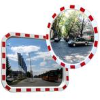 Verkeersspiegel met rood  -  witte rand voor binnen en, Verzenden