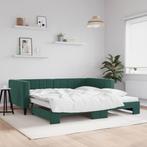 vidaXL Slaapbank met onderschuifbed 100x200 cm fluweel, Huis en Inrichting, Slaapkamer | Bedden, 100 cm, Eenpersoons, Verzenden