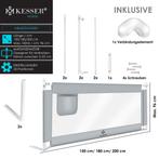 Bedhekje - 180 cm - Bedrand - Bedrail - Bedrek - Lichtgrijs, Verzenden, Zo goed als nieuw