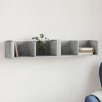 vidaXL Wandkast 99x18x16,5 cm bewerkt hout betongrijs, Huis en Inrichting, Woonaccessoires | Wandplanken en Boekenplanken, Verzenden
