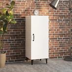 vidaXL Dressoir 34,5x34x90 cm bewerkt hout hoogglans wit, Minder dan 50 cm, Verzenden, Nieuw, 25 tot 50 cm