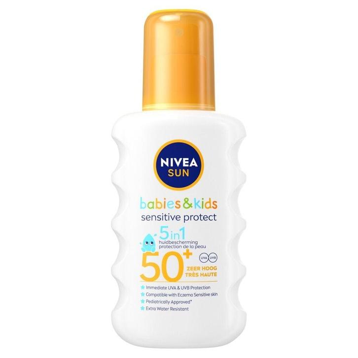 NIVEA Sun Kids Sensitive Protect & Play SPF50+ Zonnespray, Sieraden, Tassen en Uiterlijk, Uiterlijk | Lichaamsverzorging, Nieuw