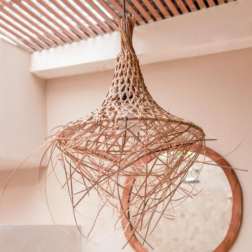 Bamboe Lampenkap met Kwastjes | Natuurlijke lampenkap | Hang, Huis en Inrichting, Woonaccessoires | Wanddecoraties, Nieuw, Verzenden