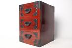Vintage Japans drie-lade kleine kast - traditionele houten, Antiek en Kunst