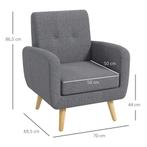 TRUUSK Fauteuil In Scandinavisch Ontwerp, Accentstoel, Knoop, Huis en Inrichting, Banken | Bankstellen, Verzenden, Nieuw