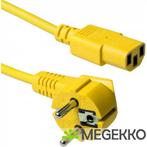 ACT Netsnoer CEE 7/7 male (haaks) - C13 geel 3 m, Verzenden, Nieuw
