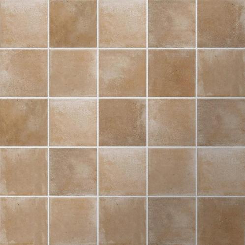 Vloertegel / wandtegel raku zand 10x10 vloertegel, Doe-het-zelf en Verbouw, Tegels, Vloertegels, Nieuw, 10 m² of meer, Keramiek