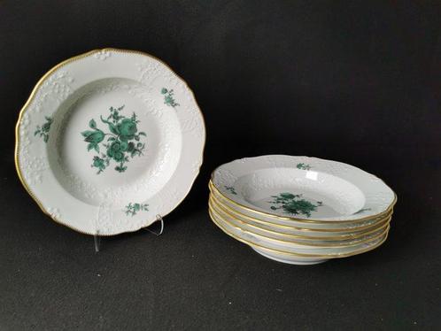 Meissen - motivo floreale patinato -6 piatti fondi -, Antiek en Kunst, Antiek | Meubels | Tafels