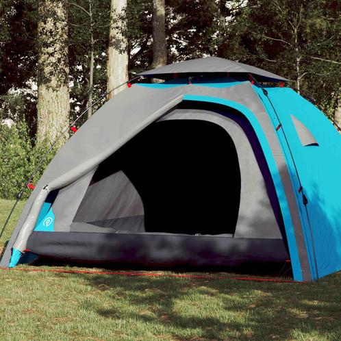vidaXL Koepeltent 4-persoons snelontgrendeling blauw, Caravans en Kamperen, Tenten, Nieuw, tot en met 2, Verzenden