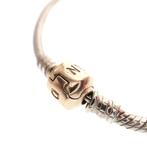 Pandora armband; Zilver met gouden slot; Snake Chain | 22 cm, Sieraden, Tassen en Uiterlijk, Goud, Gebruikt, Ophalen of Verzenden