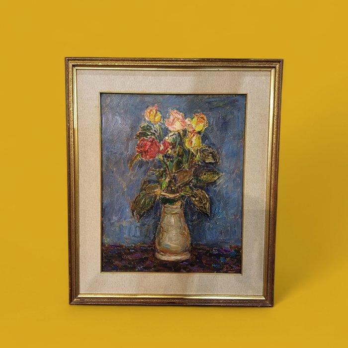 Mario Beltrami (1902-1987 ) - Vaso di rose, Antiek en Kunst, Kunst | Schilderijen | Klassiek