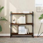 vidaXL Boekenkast 3-laags 76x32x88 cm bewerkt hout bruin, Huis en Inrichting, Kasten | Boekenkasten, Verzenden, Nieuw, Overige houtsoorten