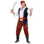 Piraat Kostuum Zwart Rood Heren Gestreept, Nieuw, Verzenden