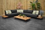 Chalkis Loungeset Hoekbank Lage Tafel Aluminium Teak Black L, Bank, Ophalen of Verzenden, Loungeset, 7 zitplaatsen