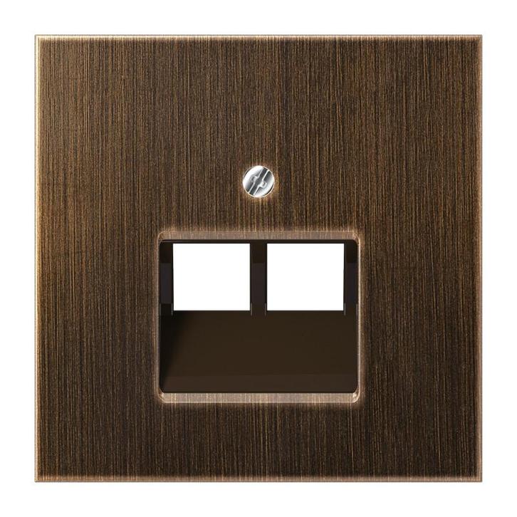 Antieke Messing Dubbele UAE Netwerk Socket Afdekking Plaat -, Doe-het-zelf en Verbouw, Elektra en Kabels, Overige typen, Nieuw