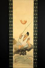 Ebisu god - With signature and seal  Send - Japan (Zonder, Antiek en Kunst