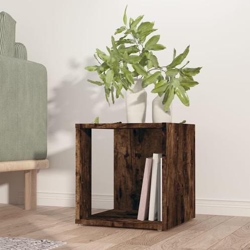 vidaXL Bijzettafel 33x33x34,5 cm bewerkt hout gerookt, Huis en Inrichting, Kasten | Overige, Nieuw, Verzenden