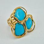 Turquoise - Verguld, Zilver - Ring - AMERIKAANS TURQUOISE, Nieuw