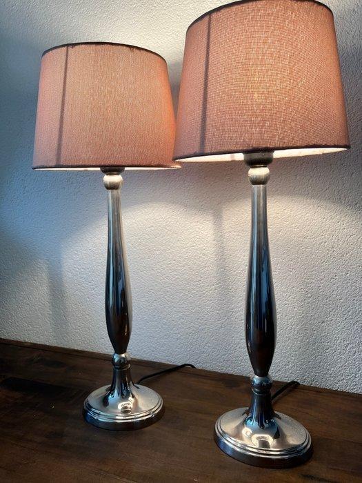 Tafellamp (2) - Klassieke Kandelaar tafellampen verzilverd -, Antiek en Kunst, Curiosa en Brocante