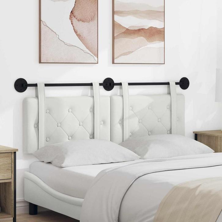 vidaXL Hangend Hoofdeinde Wandgemonteerd Wit 130 x 55 x 5 cm, Huis en Inrichting, Slaapkamer | Bedden, Wit, Nieuw, Overige materialen