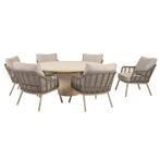 Hampton Puglia low dining tuinset 160xH69 cm 7 delig mortex, Ophalen of Verzenden, Nieuw