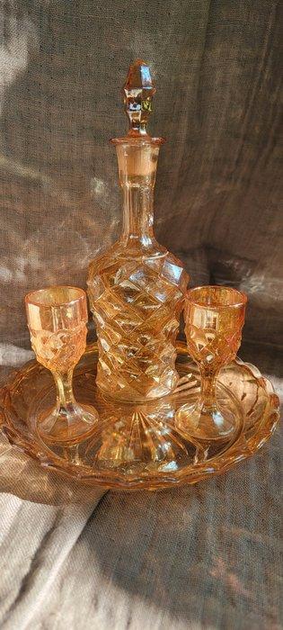 Drinkset (4) - Glas - Vintage Glas, Antiek en Kunst, Curiosa en Brocante