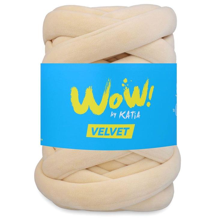 Katia WOW Velvet - 502 Beige - Jumbo Chenille Garen voor H, Hobby en Vrije tijd, Breien en Haken, Ophalen of Verzenden
