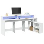 vidaXL Bureau met LED-verlichting 200x104x91 cm bewerkt hout, Huis en Inrichting, Bureaus, Verzenden, Nieuw