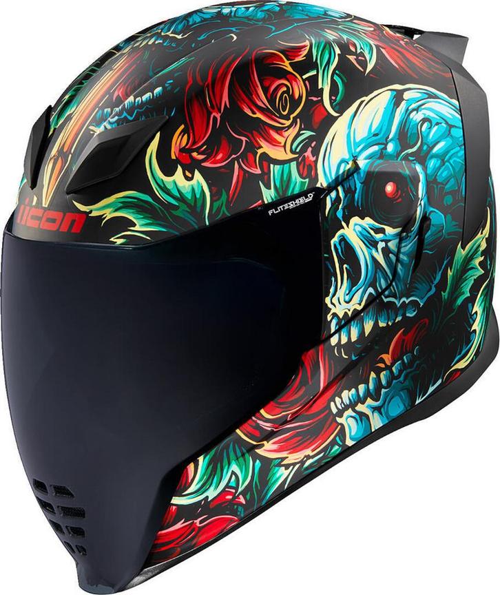 Icon Airflite Omnicrux MIPS Integraalhelm Zwart Rood Blauw, Motoren, Kleding | Motorhelmen, Nieuw met kaartje, Overige merken
