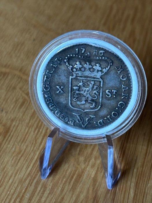 Nederland, Utrecht 10 Stuiver 1786 VOC, Postzegels en Munten, Munten | Nederland