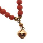 Antiek bloedkoraal kralencollier met gouden slot (Ketting), Gebruikt, Overige kleuren, Ophalen of Verzenden, Met edelsteen
