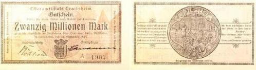 20 Million Mark Welt Crailsheim 1923 Notgeld druckfrisch..., Postzegels en Munten, Munten | Europa | Niet-Euromunten, Verzenden