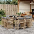 vidaXL 9-delige Tuinset met kussens poly rattan gemengd, Nieuw, 8 zitplaatsen, Tuinset, Verzenden