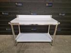 Werktafel | bodemschap | spatrand | RVS | 160x70 cm, Nieuw in verpakking, RVS Meubilair