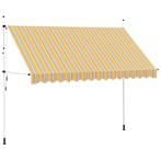 vidaXL Luifel handmatig uittrekbaar 350 cm geel en blauwe, Verzenden, Nieuw