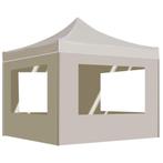 Partytent inklapbaar met wanden 2x2 m aluminium crme, Tuin en Terras, Verzenden, Nieuw, 2 meter of meer, Partytent