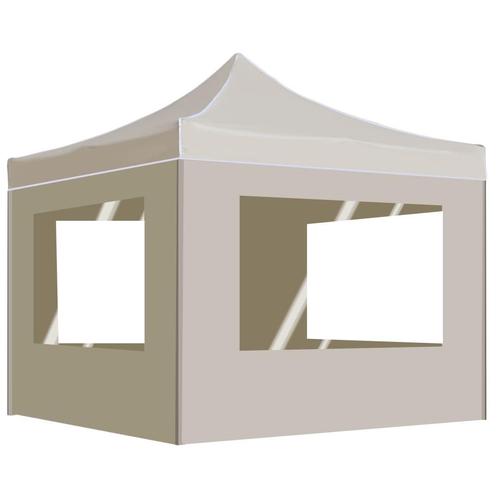 Partytent inklapbaar met wanden 2x2 m aluminium crme, Tuin en Terras, Partytenten, Partytent, Nieuw, 2 meter of meer, Verzenden